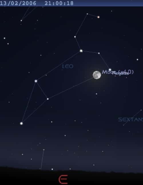 La Lune passe à proximité de l'étoile Régulus