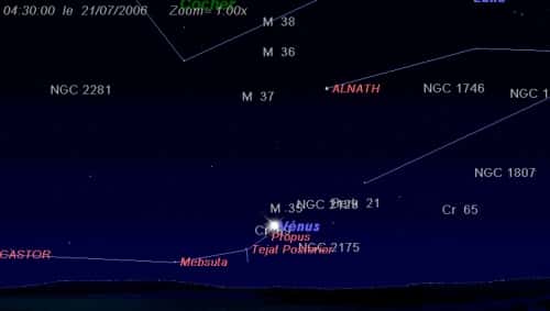 La planète Vénus passe à proximité de l'amas ouvert M35