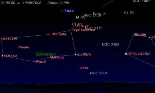 La Lune est proche de l'amas ouvert M35