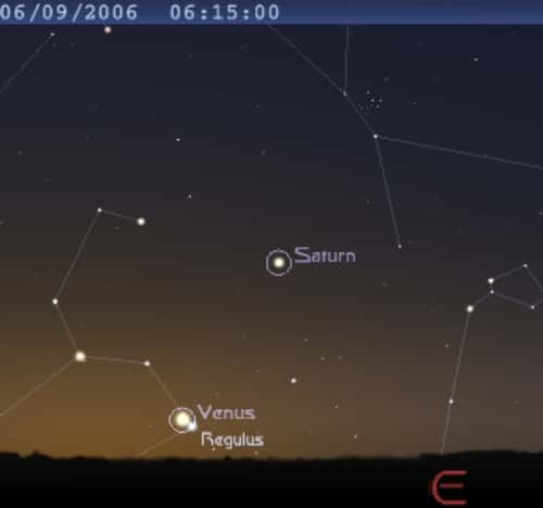 La planète Vénus est en conjonction avec l'étoile Régulus