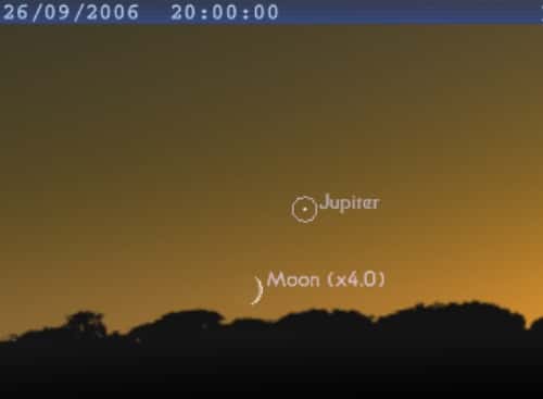 La Lune est en conjonction avec la planète Jupiter