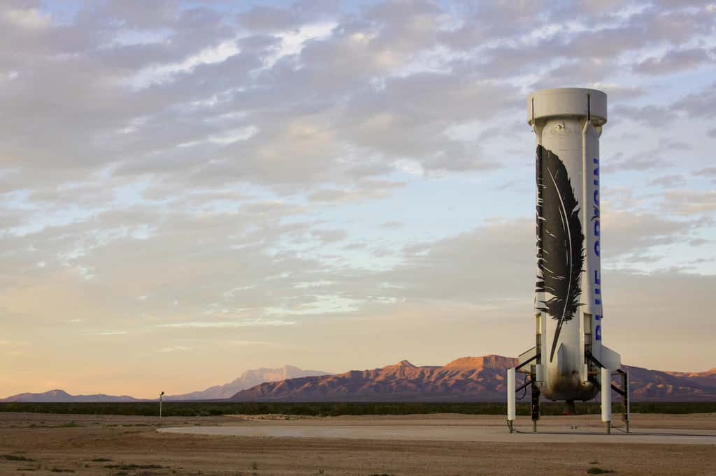 Le lanceur suborbital de retour de son vol d'essai. © Blue Origin