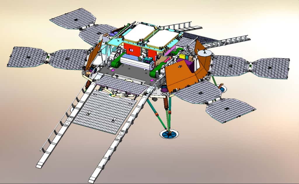 Bien qu'avec ExoMars 2016, l'Esa posera un atterrisseur sur Mars, cette compétence ne sera d'aucune utilité en 2021. Cette technologie ne sera en effet pas utilisée sur le rover d'ExoMars 2018. C'est l’Agence spatiale russe Roscosmos qui fournira cet atterrisseur, qui devrait se poser sur Oxia Planum au début de l'année 2021.© Roscosmos, Lavochkin, IKI