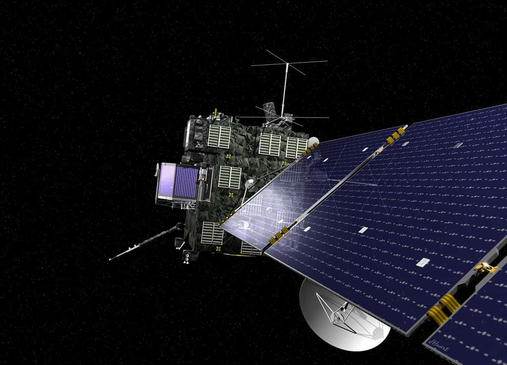 Après l'atterrissage rebondissant de Philae, la sonde Rosetta avec les onze instruments qu'elle embarque entre dans une nouvelle phase de la mission. © Esa, J. Huart