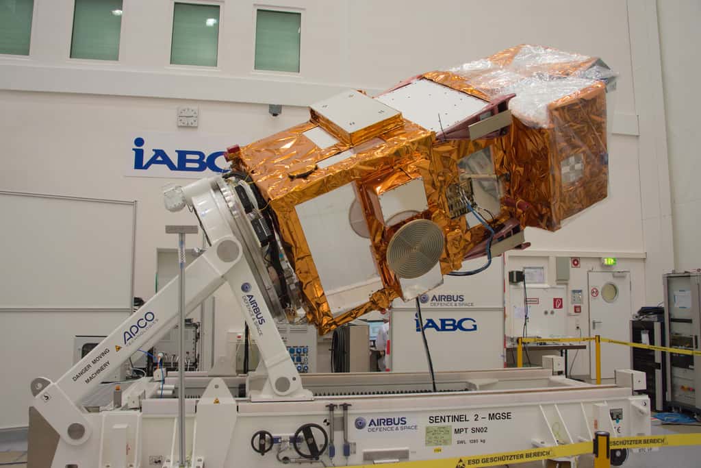 Le satellite Sentinel 2A a subi une série de tests au centre d’essais d’IABG pour vérifier son bon fonctionnement en orbite. © Rémy Decourt