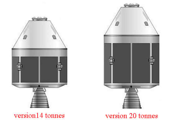 Les deux versions du futur véhicule qui doit succéder aux Shenzhou au début de la décennie prochaine. La plus légère servira en orbite basse mais aussi pour des voyages plus lointains. La version allongée est spécifiquement conçue pour les missions lunaires. © Droits réservés