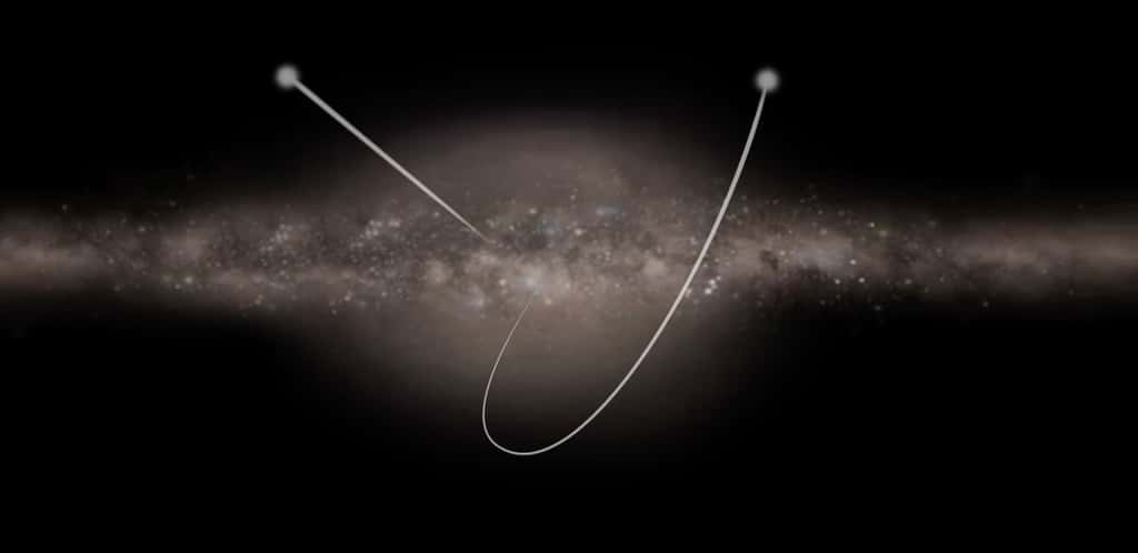 Une vue d'artiste des étoiles hypervéloces. © ESA, CC BY-SA 3.0 IGO