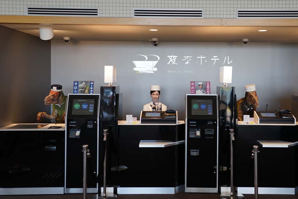 Les robots de l’hôtel Henn-na sont au chômage. © Henn-na Hotel