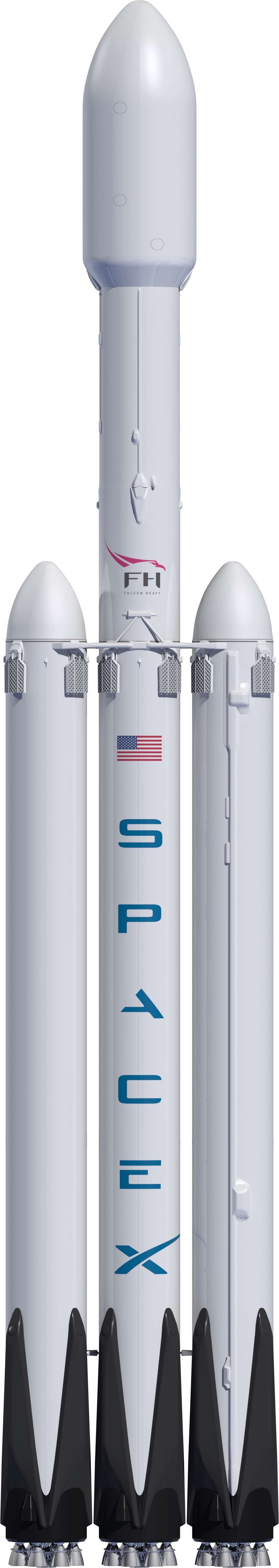 Le futur lanceur lourd de SpaceX, le Falcon Heavy. © SpaceX