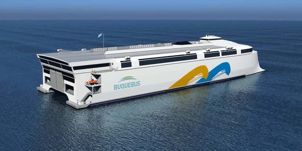 En plus d’être le plus grand ferry électrique, l’Utility Ro-Pax sera également celui qui est capable d’aller le plus loin. © Incat