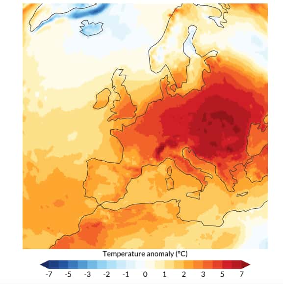 L'écart des températures à la normale en France en février 2024. © Copernicus