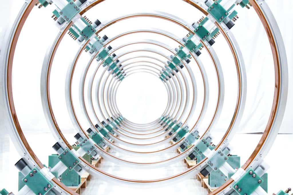 Des bobines du réacteur à fusion nucléaire Polaris de 7e génération. © Helion Energy