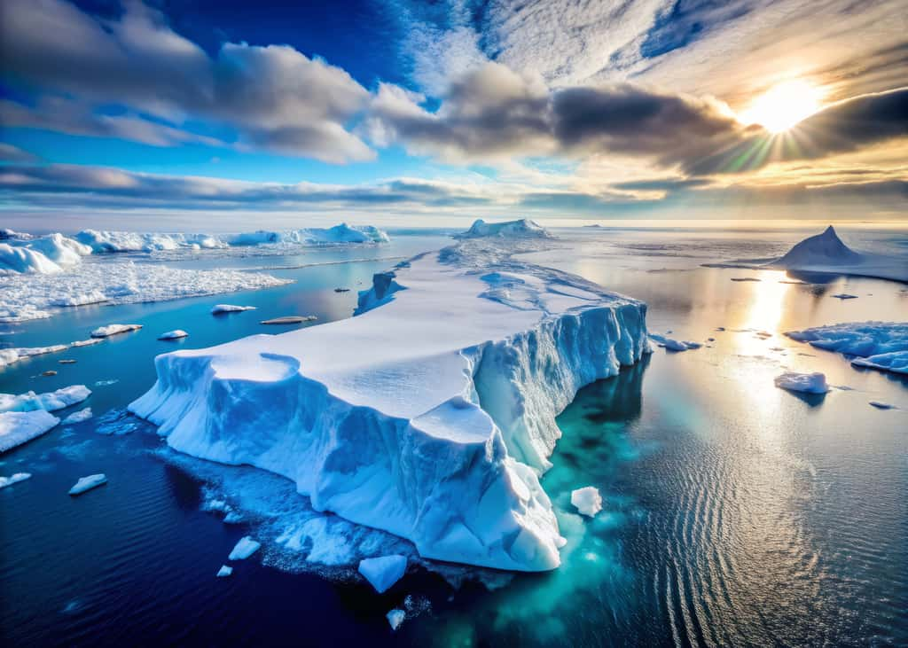 L'évolution des glaces de mer dans les pôles est sans appel.  © Sirinporn, Adobe Stock