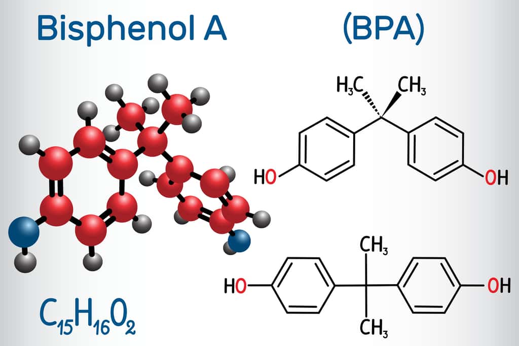 Le BPA appartient à la famille des bisphénols, caractérisée par la présence de deux groupes phénols (-OH). © bacsica, Fotolia