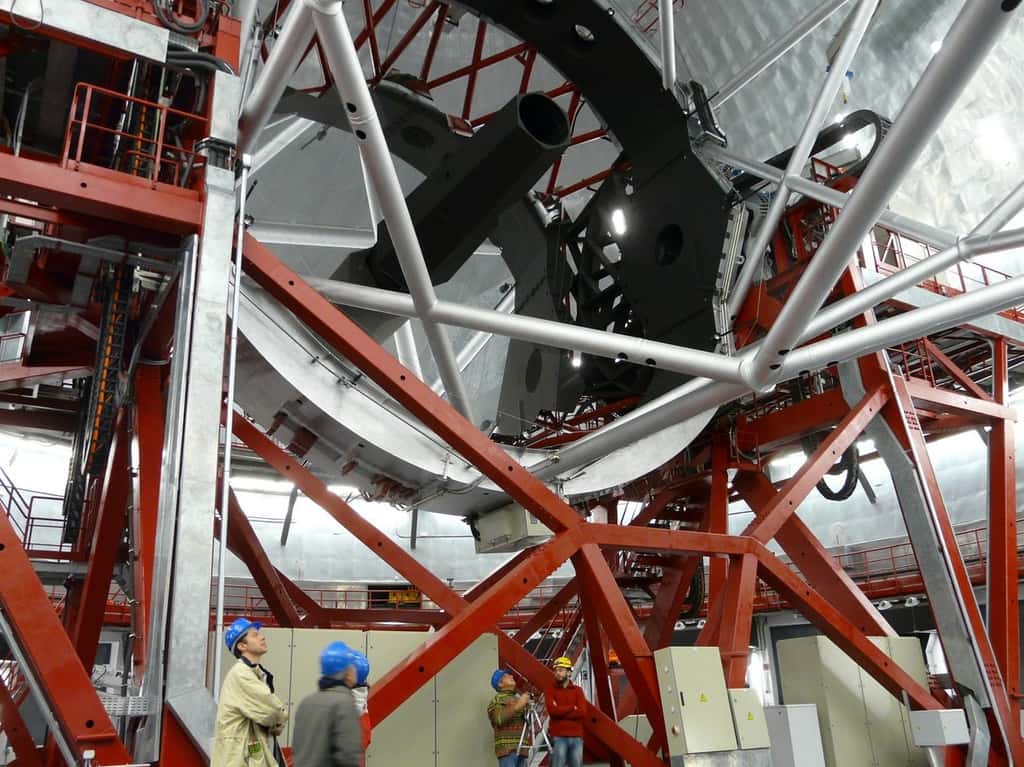 Le Grand télescope des Canaries ou GTC. Son miroir primaire mesure 10,4 mètres de diamètre. © J. B. Feldmann