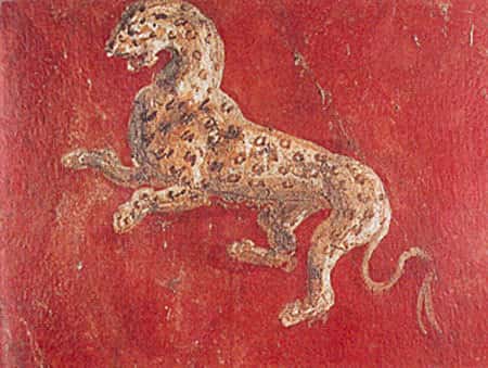 Fresque de Pompeï peinte avec du cinabre. © DR