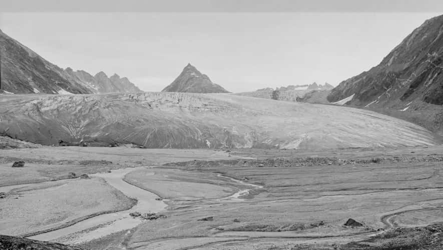Un glacier photographié dans les années 1930 au Groenland. © <em>Natural History Museum of Denmark</em>
