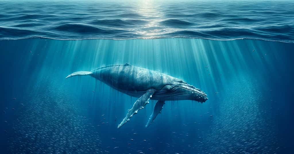 En 2016, les baleines n'étaient plus qu'environ 26 600. © XD, Futura avec DALL-E