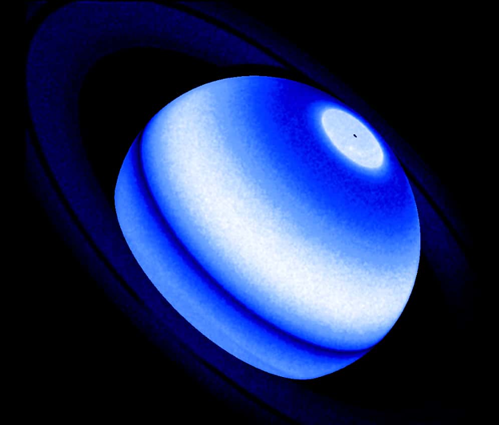 Cette image composite montre le « renflement Lyman-alpha » de Saturne, une émission de l'atome d'hydrogène en excès et inattendue, détectée par trois missions distinctes de la Nasa, à savoir Voyager 1, Cassini et le télescope Hubble entre 1980 et 2017. Hubble a pris une image dans le proche ultraviolet en 2017 lors de l'été de Saturne dans l'hémisphère nord. Les anneaux apparaissent beaucoup plus sombres que le corps de la planète car ils réfléchissent beaucoup moins la lumière ultraviolette. Au-dessus des anneaux et de la région équatoriale sombre, le renflement Lyman-alpha apparaît comme une bande latitudinale étendue (30 degrés) qui est 30 % plus lumineuse que les régions environnantes. On pense que les particules des anneaux de glace qui pleuvent sur l'atmosphère à des latitudes spécifiques, et des effets saisonniers, provoquent un réchauffement atmosphérique qui fait que l'hydrogène de la haute atmosphère réfléchit davantage la lumière solaire en Lyman-alpha dans la région du renflement. Cette interaction inattendue entre les anneaux et la haute atmosphère est maintenant étudiée en profondeur pour définir de nouveaux outils de diagnostic permettant d'estimer si des exoplanètes lointaines ont des systèmes d'anneaux étendus de type Saturne. © Nasa, ESA, Lotfi Ben-Jaffel (IAP & LPL)