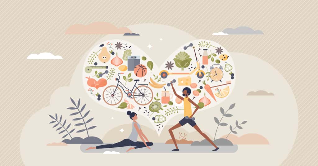 Tous les conseils et astuces positives dont vous avez besoin pour protéger votre santé et vivre plus longtemps : alimentation, sport et remèdes scientifiques. © VectorMine, Adobe stock