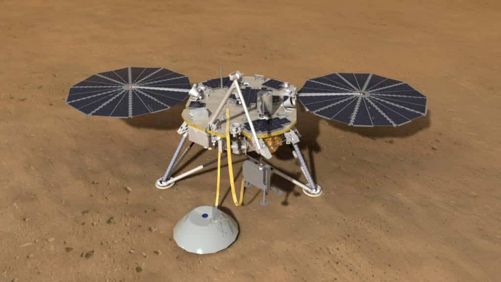 Pour sa prochaine mission sur la surface martienne, la Nasa opte pour un atterrisseur. Insight, c'est son nom, explorera le sous-sol de Mars d’une façon inédite, à l'aide d'un sismomètre. Premières données attendues entre septembre et octobre 2016. © Nasa