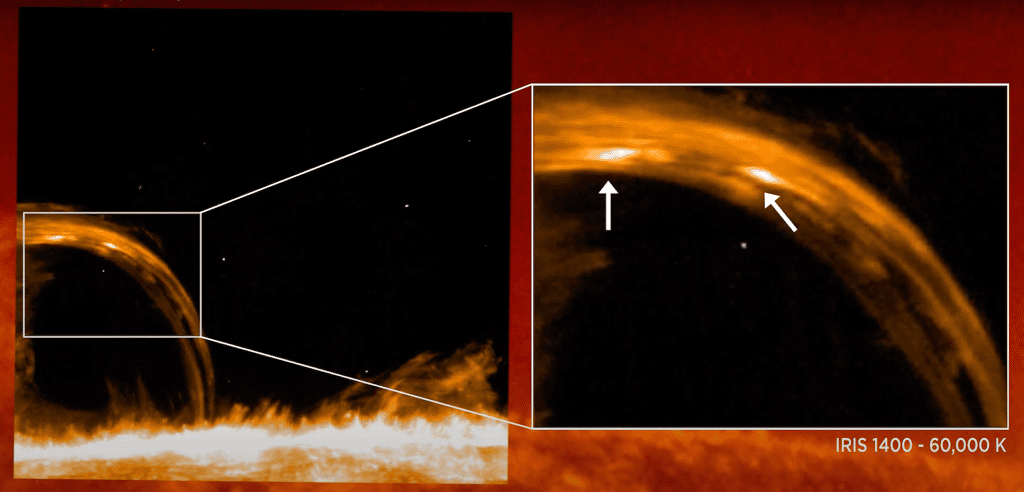 En avril 2014, l’<em>Interface Region Imaging Spectrograph</em> (Iris) de la Nasa était finement réglé pour zoomer sur des événements habituellement difficiles à discerner sur le Soleil : des <em>nanojets</em>. © <em>Goddard Space Flight Center</em>, Nasa