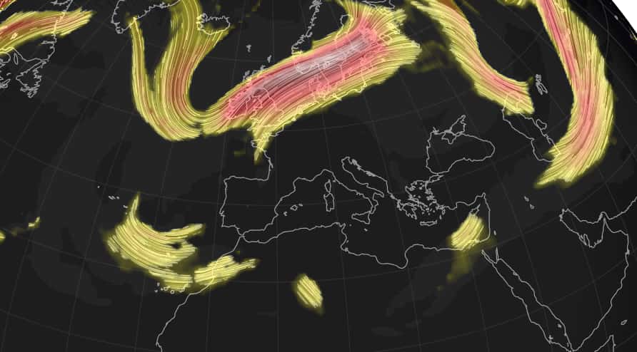 Le même type d'oscillations du jet stream persiste tout au long des prochains jours, jusqu'au 12 octobre au moins, comme le montre cette prévision du courant d'altitude. © netweather.tv