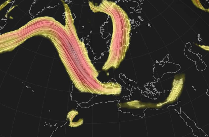 Les oscillations du jet-stream descendront très au sud entre jeudi et vendredi, permettant à l'air polaire de se décrocher sur la France. © netweather.tv