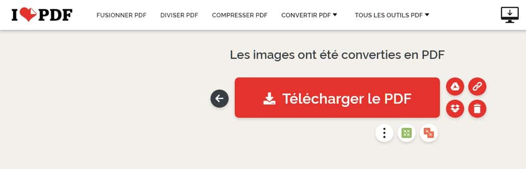 Téléchargement du PDF final. © iLovePDF