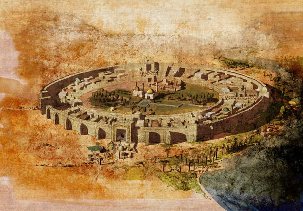 Ville ronde de Bagdad, capitale abbasside fondée en 762. Auteur anonyme. © Histoire islamique.