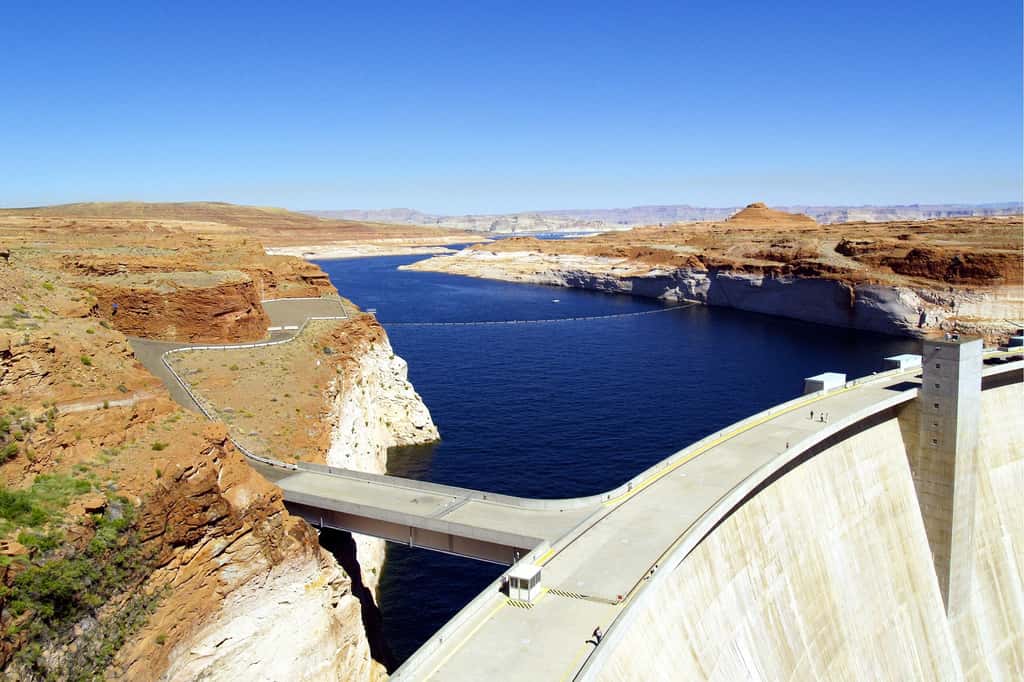 Le barrage du lac Powell produit de l'énergie hydroélectrique, mais la sécheresse pourra mettre cette production à l'arrêt. © ArtTower, Pixabay