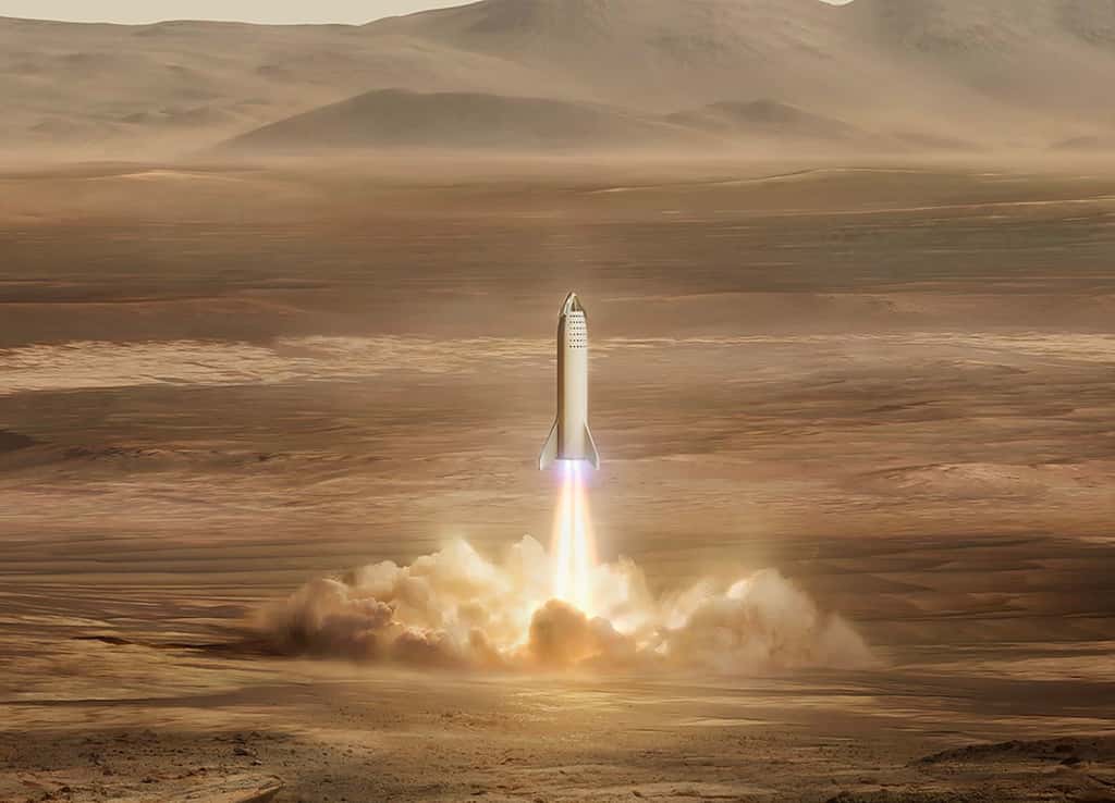 Mars, l’objectif ultime de Elon Musk ? Celui-ci a toujours dit que coloniser Mars et faire de l'humanité une espèce interplanétaire était la raison pour laquelle il a fondé SpaceX en 2002 et s'était enrichi. © SpaceX