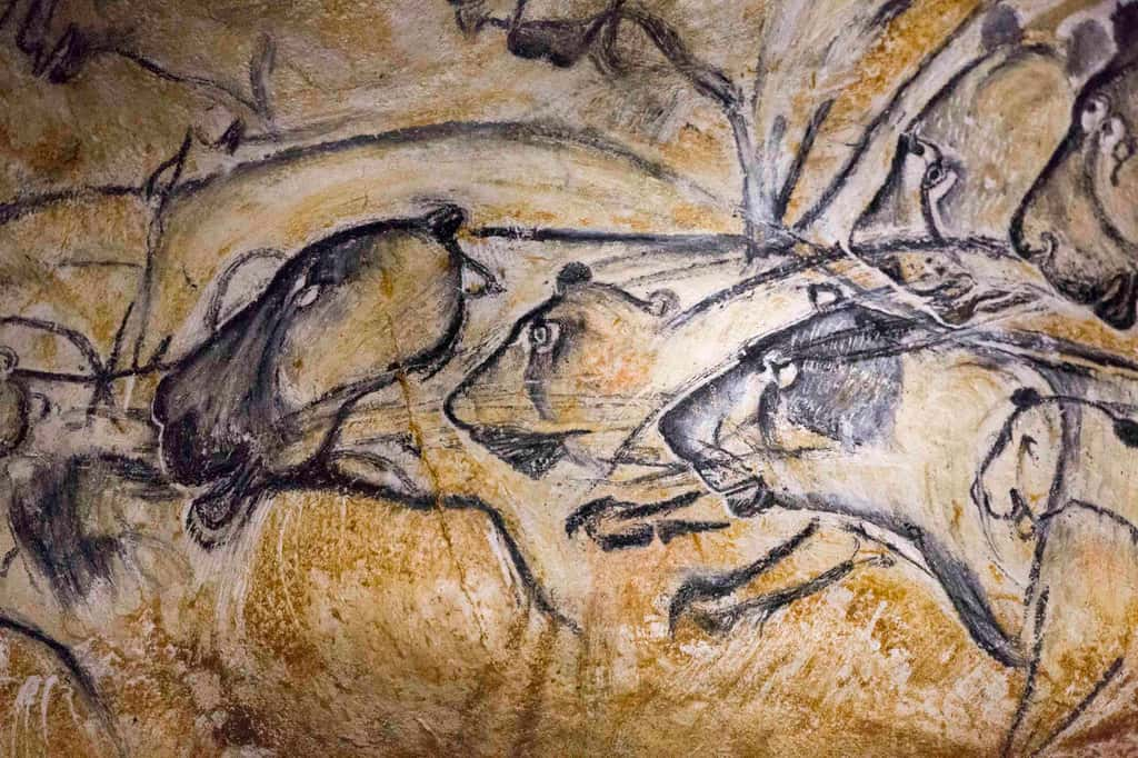 Détail de la fresque du Grand Panneau, dans la grotte Chauvet, en France. © Claude Valette, CC by-nc 4.0