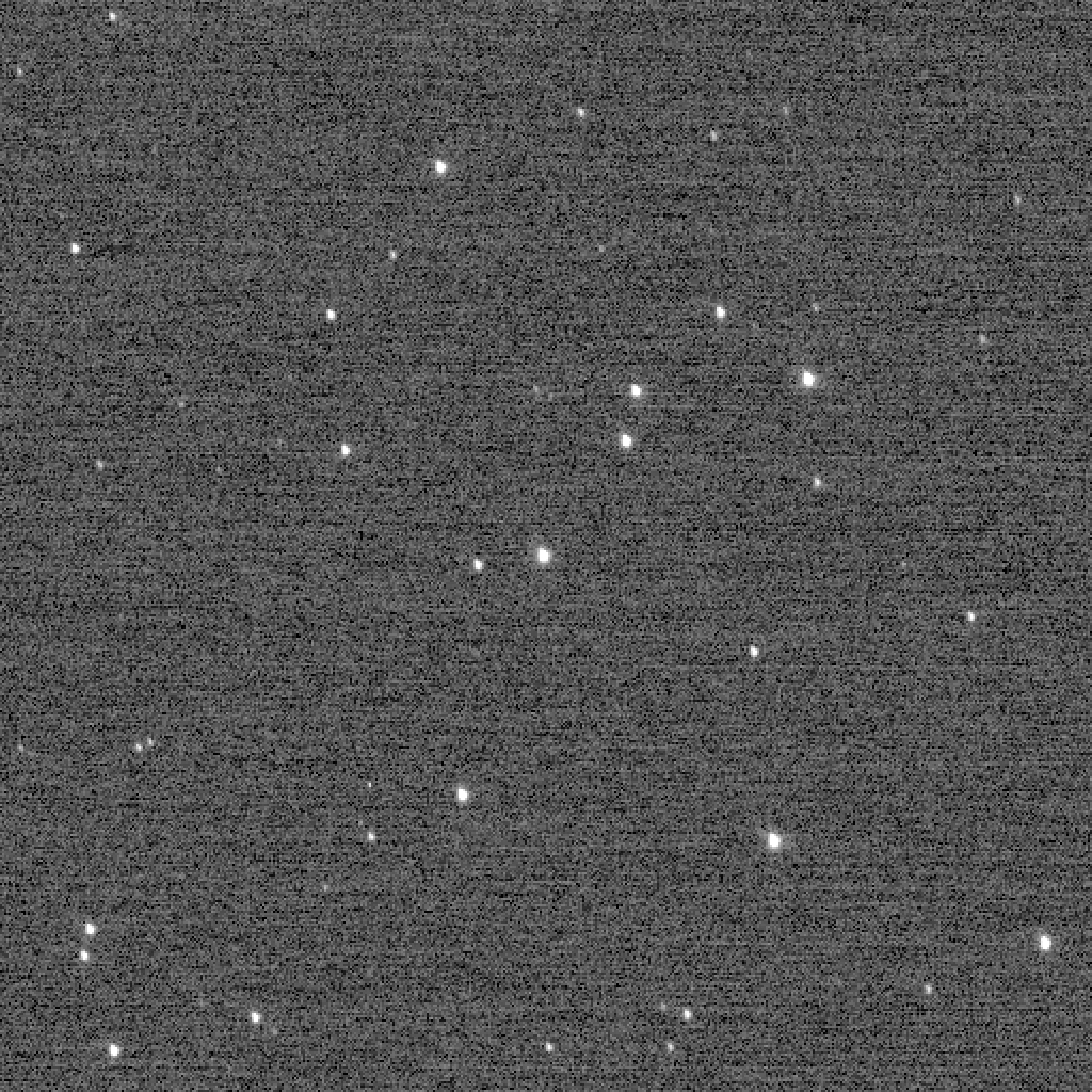 L’amas d’étoiles NGC 3532, <em>alias</em> « Wishing Well », photographié par New Horizons (Lorri) le 5 décembre 2017. Prise à plus de 6,1 milliards de kilomètres, elle pulvérise le précédent record de Voyager 1 de l’image la plus éloignée de la Terre. © Nasa, JHUAPL, Southwest Research Institute