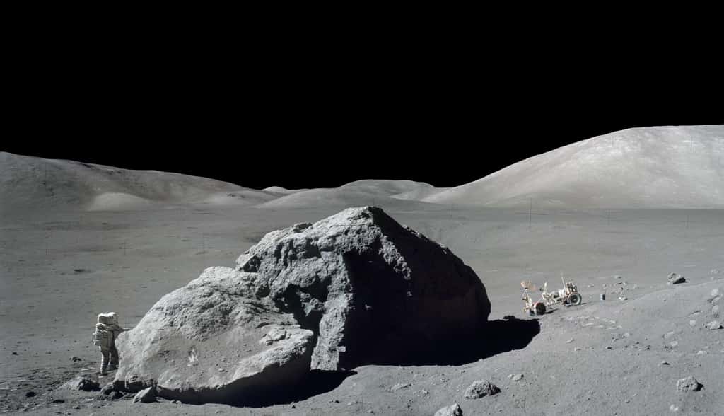 Une vue de la Lune prise lors de la mission Apollo 17 et montrant l'astronaute et géologue Harrison H. Schmitt. © Nasa, Gene Cernan