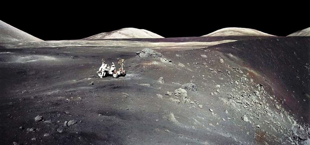 Une vue du cratère Shorty lors de la mission Apollo 17. © Nasa