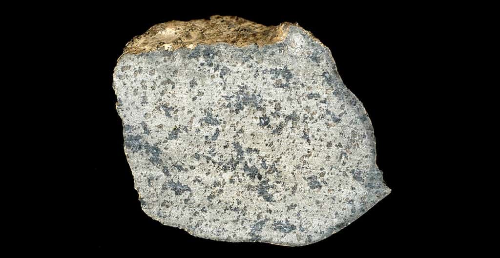 La grande majorité des météorites de Mars sont des shergottites, comme celle sur cette image. © <em>The Trustees of the Natural History Museum</em>, Londres