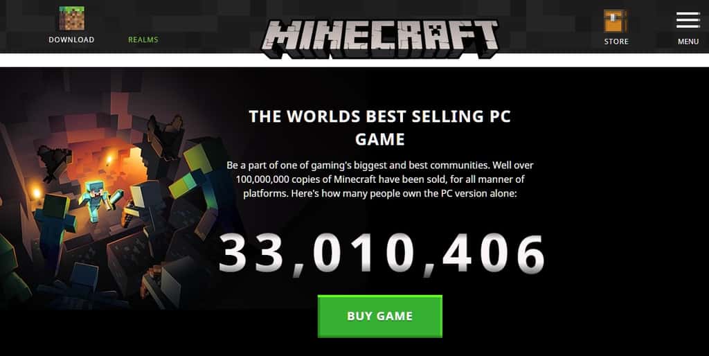Avec 33 millions d’exemplaires vendus sur PC et plus de 238 millions de copies au total, Minecraft est le plus grand succès de l’histoire des jeux vidéo. © minecraft.net
