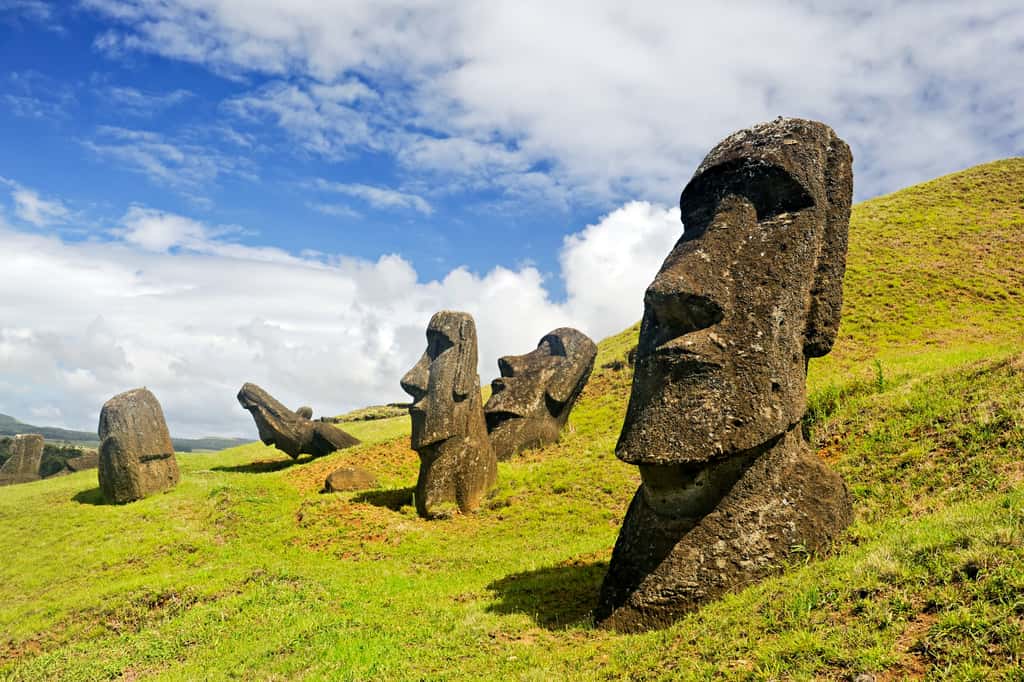 La construction et le transport des moaï par les Rapa Nui ont longtemps été une source d'interrogations pour les scientifiques. © Amy Nichole Harris, Adobe Stock