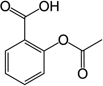 La molécule d'aspirine ou acide acétylsalicylique. © Wikimedia Commmons, Public Domain