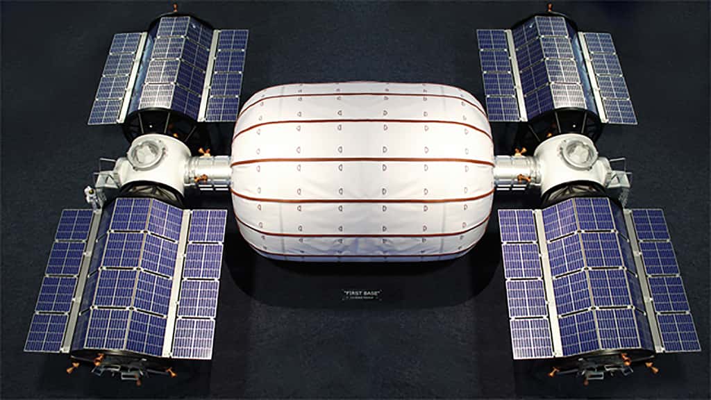 Un concept d'habitat lunaire réalisé avec des structures gonflables proposé par Bigelow Aerospace à la Nasa. © Bigelow Aerospace