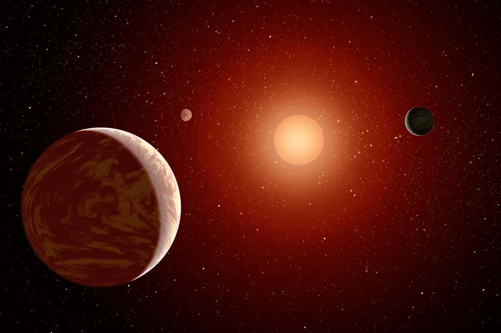 Les planètes orbitant autour des naines de type M semblent avoir une rotation synchrone à la résolution de l'orbite, ce qui fait qu'elles ne présentent toujours que la même face à leur étoile. © Nasa, JPL-Caltech
