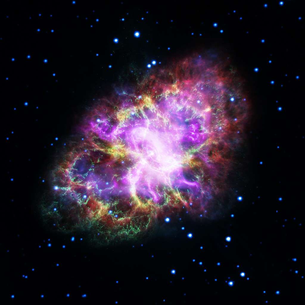 Image composite de la nébuleuse du Crabe, qui n’est autre que les restes incandescents de la supernova qui a explosé en 1054. © Nasa, ESA, J. DePasquale (STScI)