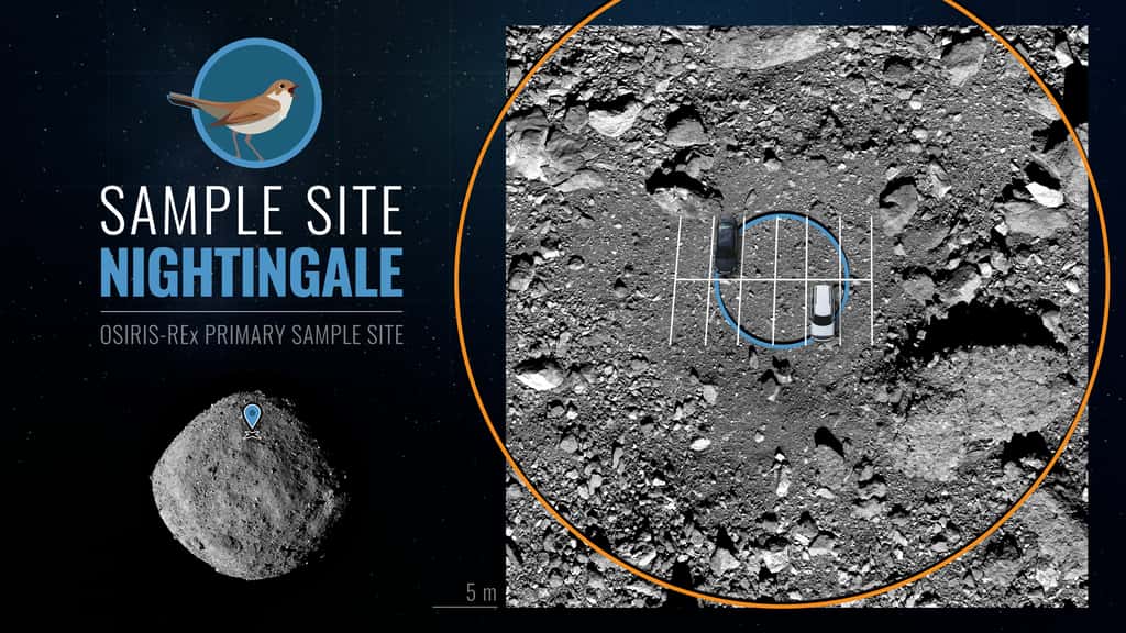 Une autre perspective sur le site d'échantillonnage Nightingale dans le cercle au centre. © NASA/Goddard/University of Arizona