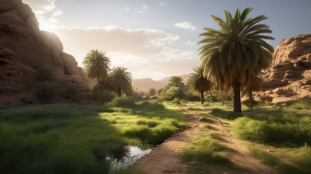 D'anciennes fortifications ont été découvertes autour de l'oasis de Khaybar en Arabie saoudite (image générée par IA). © Maxim, Adobe Stock