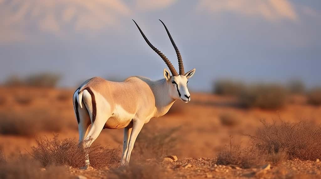  L'oryx algazelle (photo) et l'antilope saïga, deux espèces d'antilope, ont vu leur statut s'améliorer, bien que celui-ci soit toujours fragile. © Gasspoll, Adobe Stock