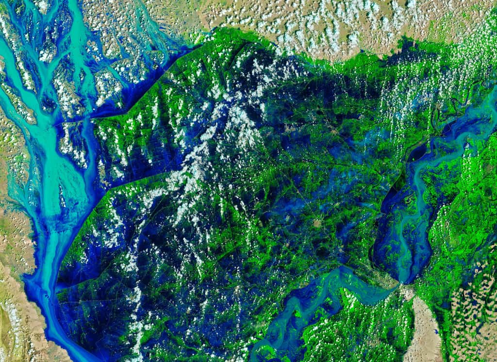 Les inondations au Pakistan vues de l'espace le 31 août 2022. © Nasa