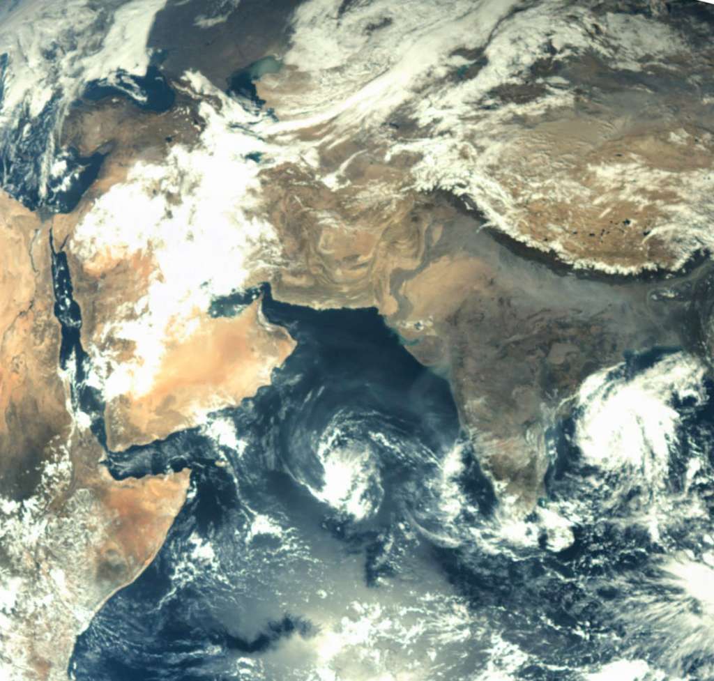 Cette image a été acquise par Mangalyaan depuis une distance de 70.000 km. Elle donne une petite idée de ce que l’on peut attendre de ses futurs clichés martiens. © Isro