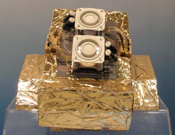 Le moteur électrique de la sonde lunaire Smart-1 de l'Agence spatiale européenne. Construit par Snecma, il peut être également utilisé pour le contrôle d'orbite des satellites de télécommunications. © Rémy Decourt, Futura-Sciences, Flashespace