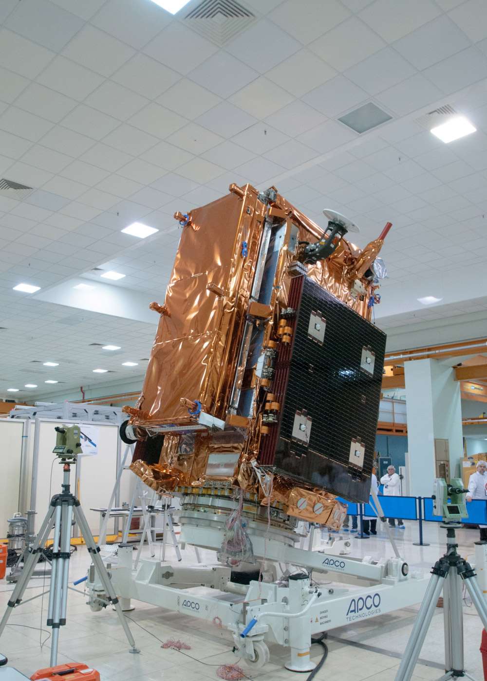Sentinel 1A, le premier satellite de la composante spatiale de Copernicus, en avril 2014 par Arianespace. © Rémy Decourt